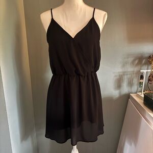 Forever 21 Classic Black Wrap Style Dress size large juniors roughly 6-8